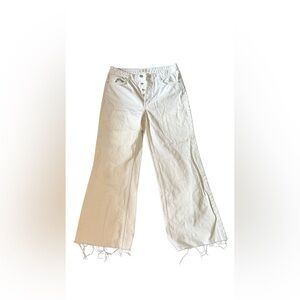 Free People Cream Flare Jeans